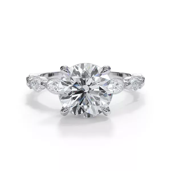Bellora Marquise Lab Diamond Hidden Halo Engagement Ring