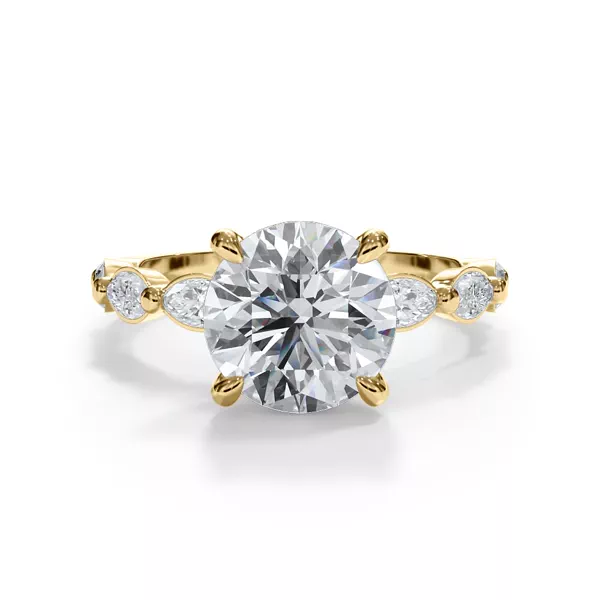 Bellora Marquise Lab Diamond Hidden Halo Engagement Ring