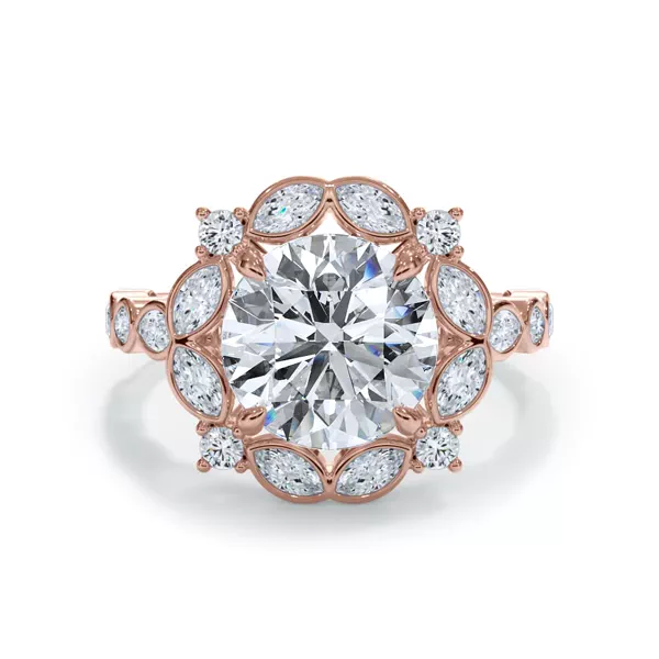 Luminaria Bezel Marquise Lab Halo Ring