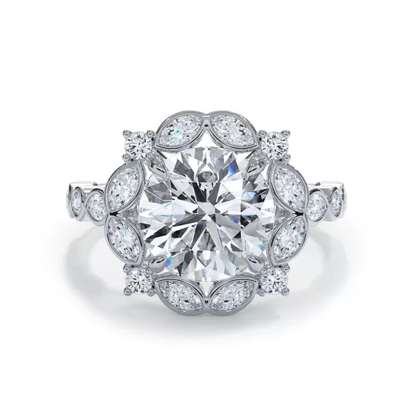 Luminaria Bezel Marquise Lab Halo Ring