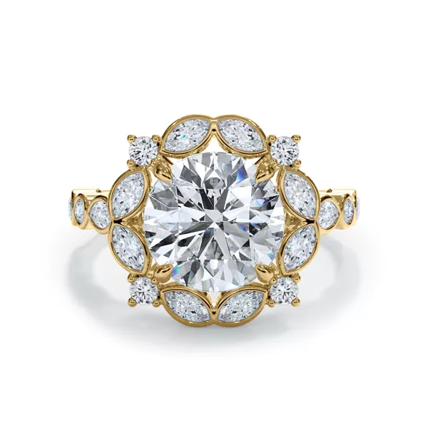 Luminaria Bezel Marquise Lab Halo Ring