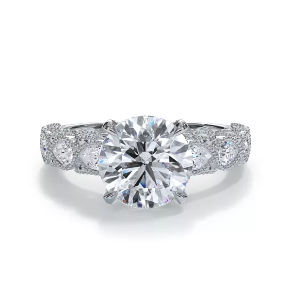 Amara Vintage Pear-Shaped Diamond Engagement Ring