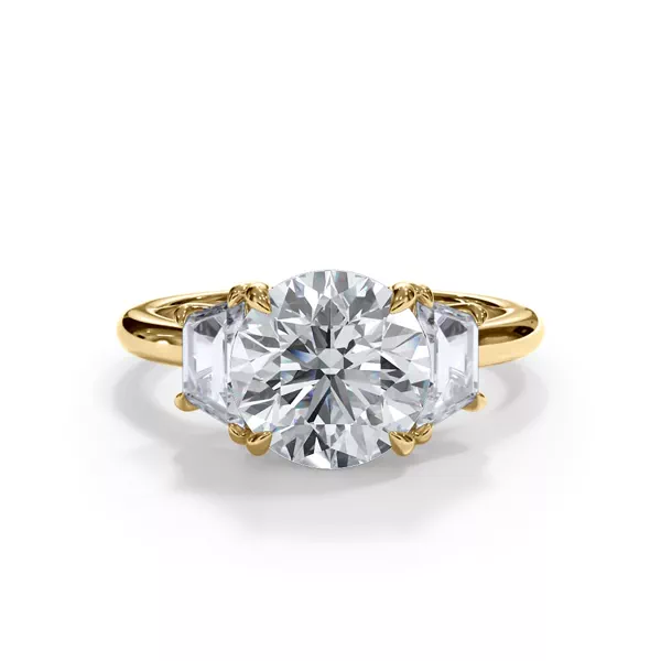 Eclipse Trapezoid Lab Engagement Ring