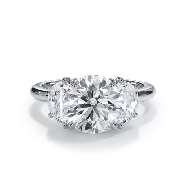 Eclipse Half-Moon Lab Engagement Ring