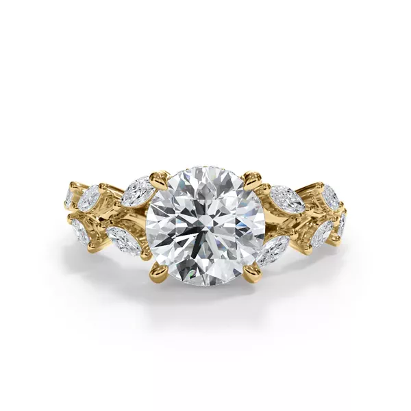 Vineyard Leaf Marquise Diamond Engagement Ring