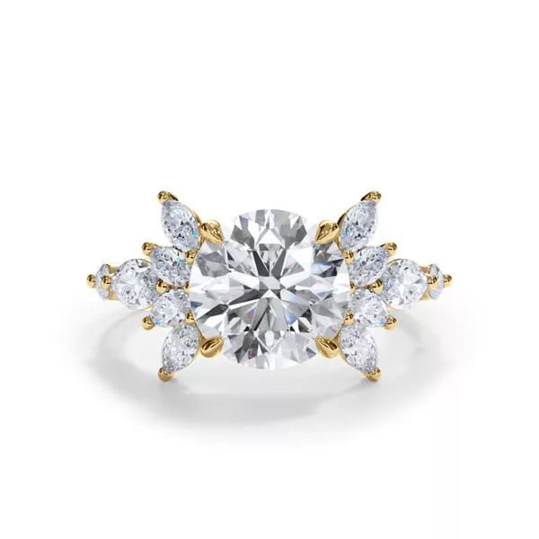 Novara Marquise Lab Demi Halo Engagement Ring