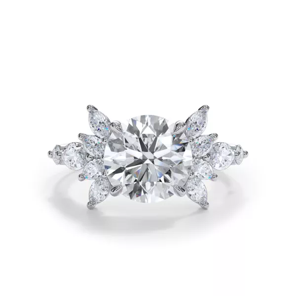 Novara Marquise Lab Demi Halo Engagement Ring