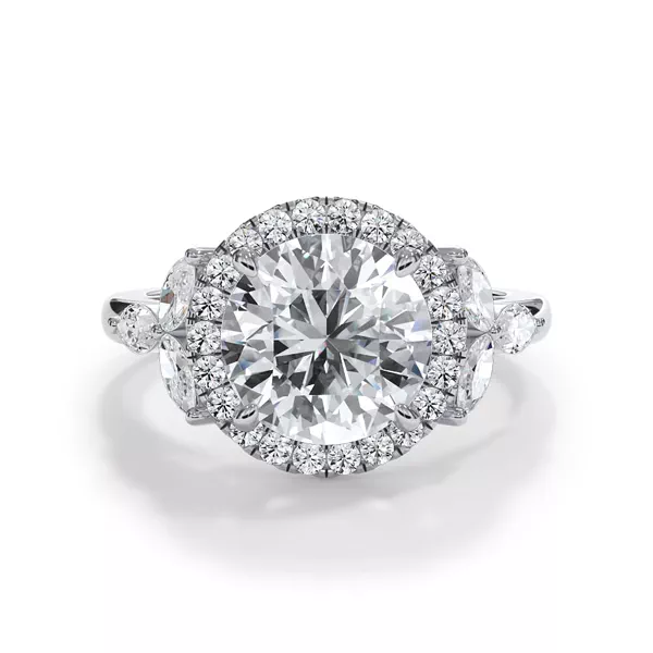 Elysian Marquise Diamond Halo Engagement Ring