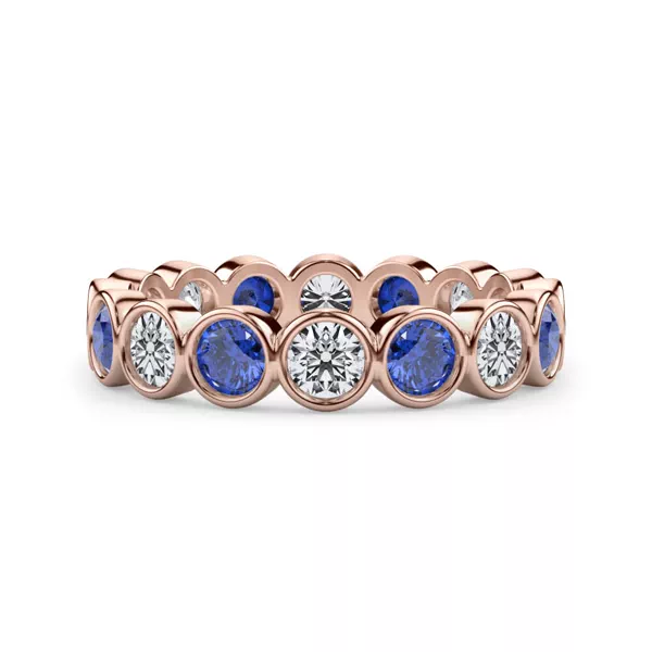 Sapphire and Diamond Bezel-Set Eternity Ring