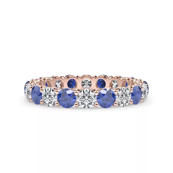 Classic Lab Sapphire and Lab Diamond Eternity Band