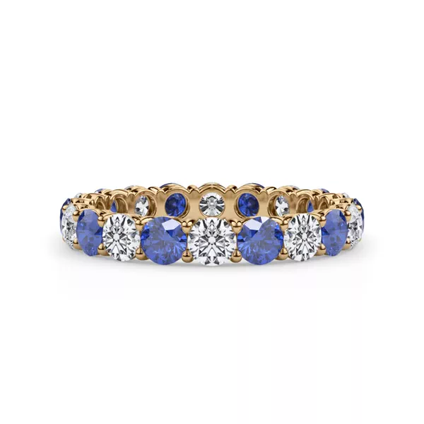 Classic Lab Sapphire and Lab Diamond Eternity Band