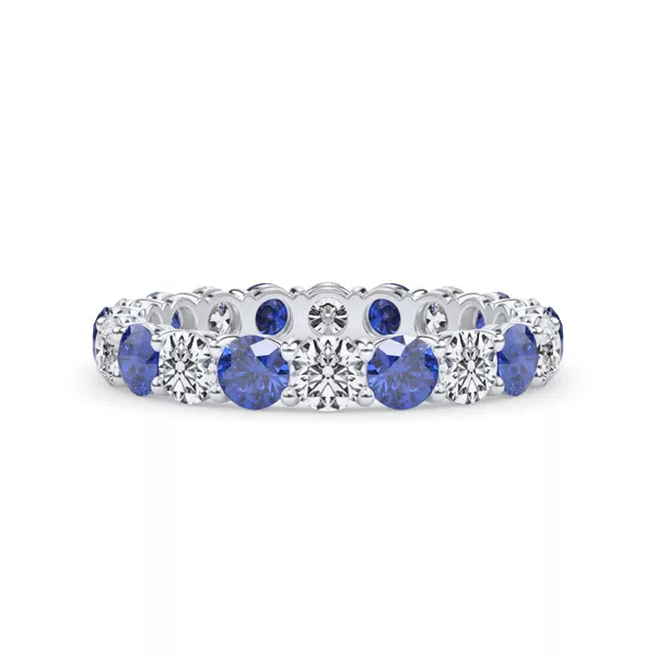 Classic Lab Sapphire and Lab Diamond Eternity Band