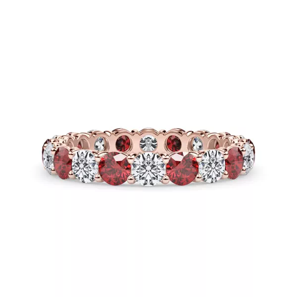 Classic Ruby and Diamond Eternity Band