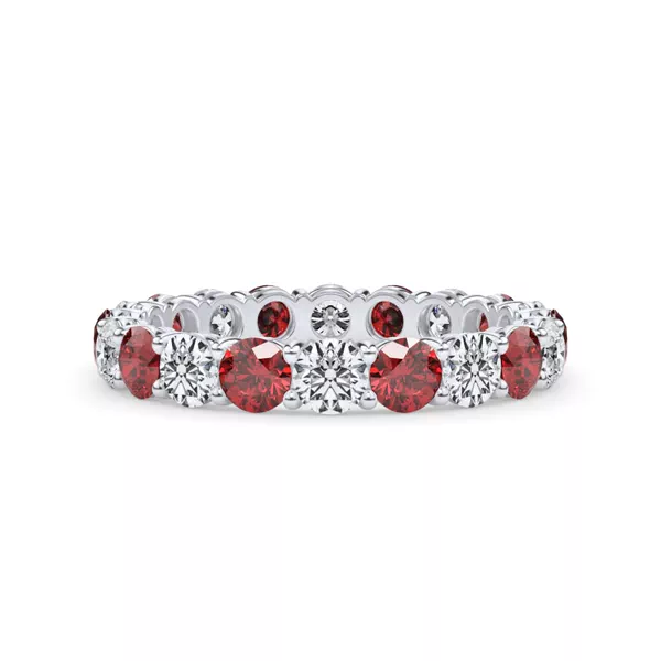 Classic Ruby and Diamond Eternity Band