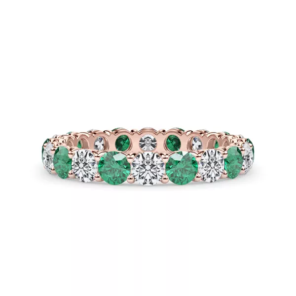 Classic EmeraId and Diamond Eternity Band