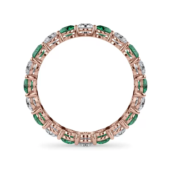Classic EmeraId and Diamond Eternity Band