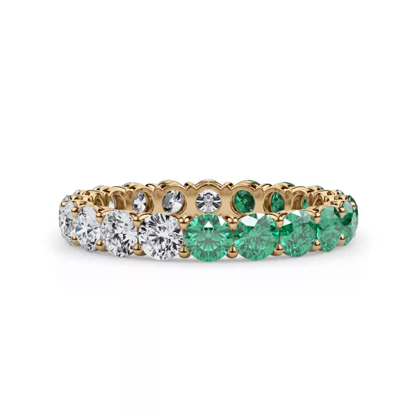 Dual Harmony Lab Emerald and Lab Diamond Eternity Ring