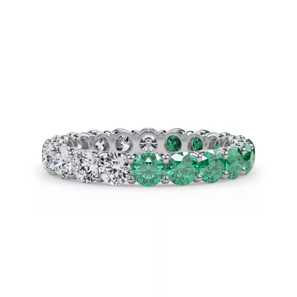 Dual Harmony Emerald and Diamond Eternity Ring