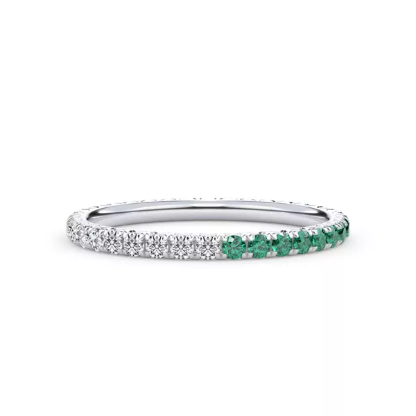 Dual Harmony Emerald and Diamond Eternity Band