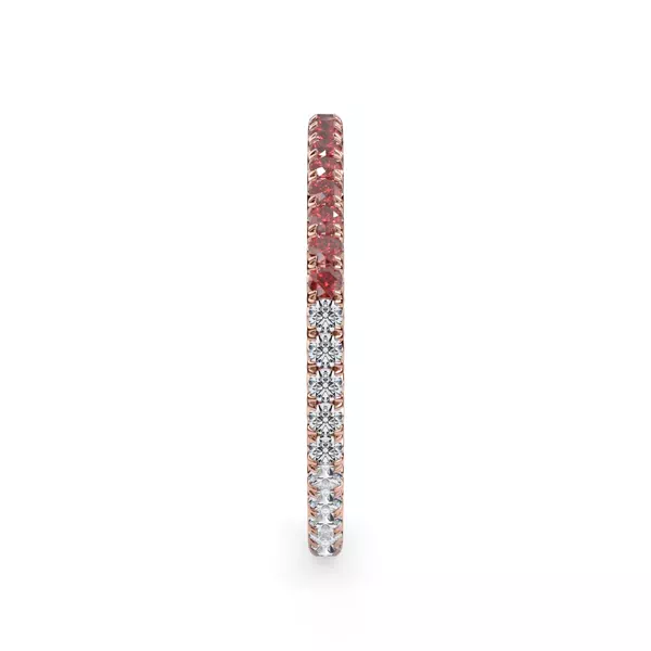 Dual Harmony Lab Ruby and Lab Diamond Eternity Band
