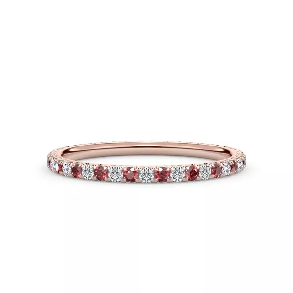 Lab Ruby and Lab Diamond Pavé Eternity Band