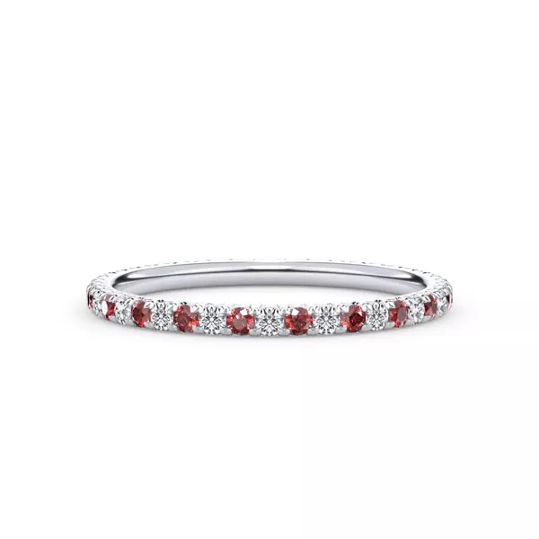 Ruby and Diamond Pavé Eternity Band
