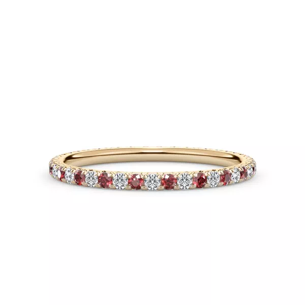 Lab Ruby and Lab Diamond Pavé Eternity Band