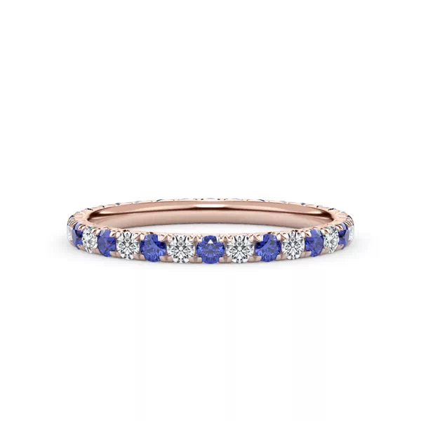 Lab Sapphire and Lab Diamond Pavé Eternity Band