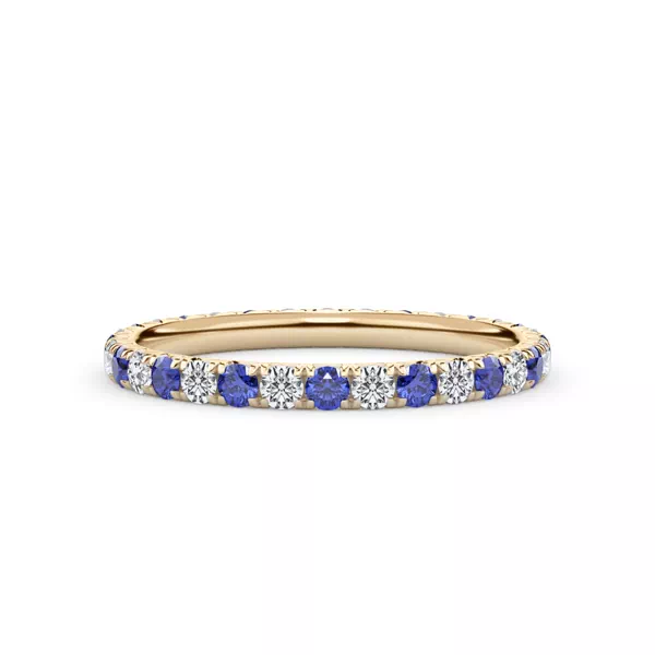 Lab Sapphire and Lab Diamond Pavé Eternity Band