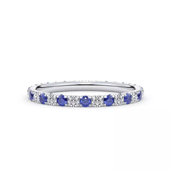 Lab Sapphire and Lab Diamond Pavé Eternity Band