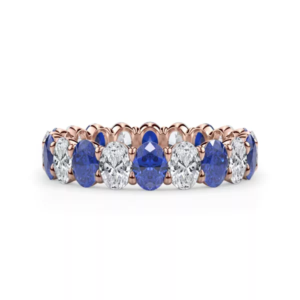 Classic Oval Sapphire and Diamond Eternity Ring