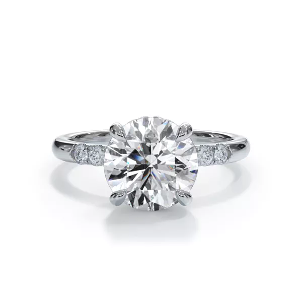 Bellora Trio Pavé Hidden Halo Lab Engagement Ring (2mm)