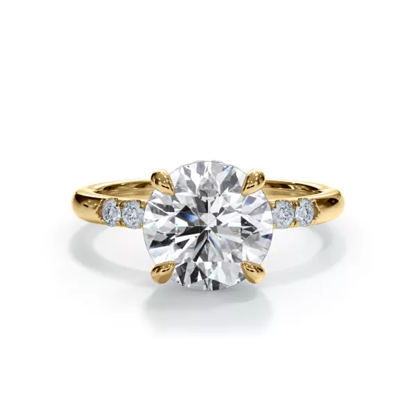 Bellora Trio Pavé Hidden Halo Lab Engagement Ring (2mm)
