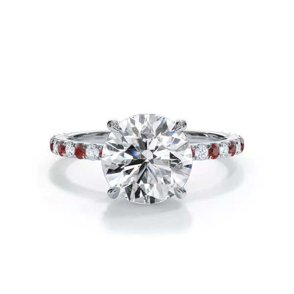 Setting Bellora Lab Ruby & Diamond Hidden Halo (1.6mm)