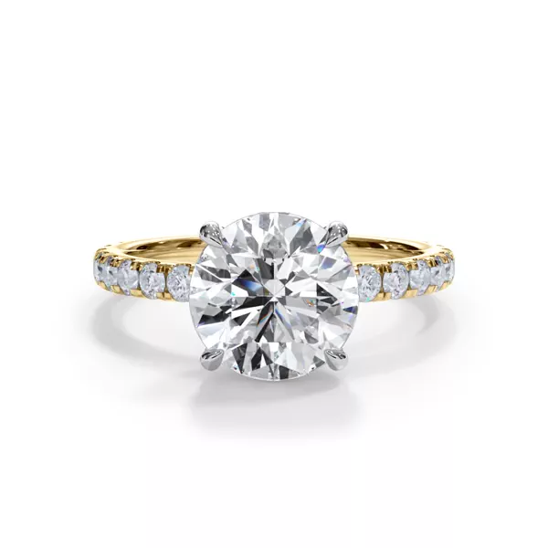 Bellora Two-Tone Pavé Hidden Halo Lab Ring (2mm)