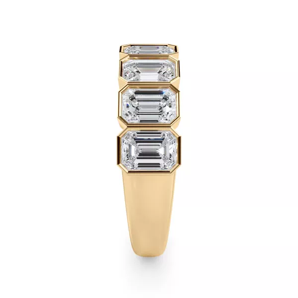 Emerald-Cut Lab Bezel Diamond Half Eternity Ring (2.4ct. tw.)