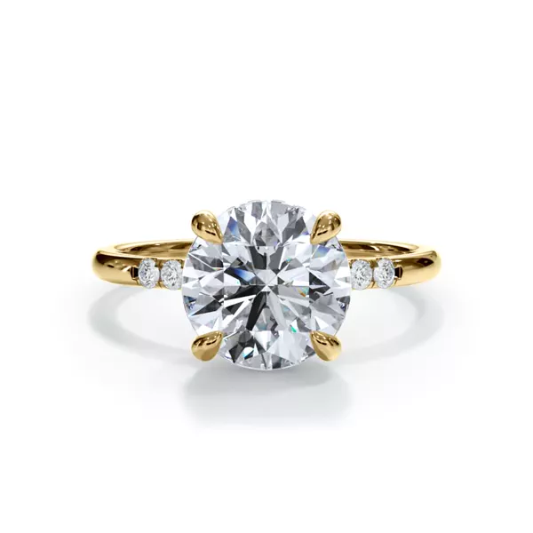 Bellora Trio Pavé Hidden Halo Lab Engagement Ring
