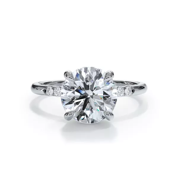 Bellora Trio Pavé Hidden Halo Lab Engagement Ring