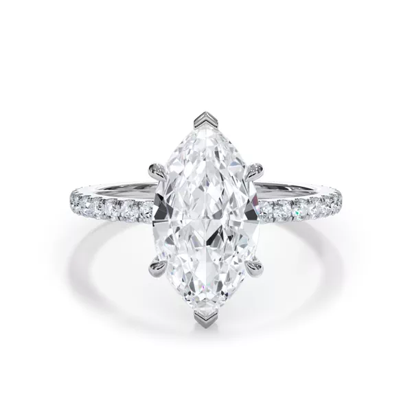 Bellora Pavé Hidden Halo Lab Engagement Ring With 1.01 Carat Marquise Diamond