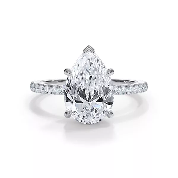 Bellora Pavé Hidden Halo Lab Engagement Ring With 1.04 Carat Pear Diamond