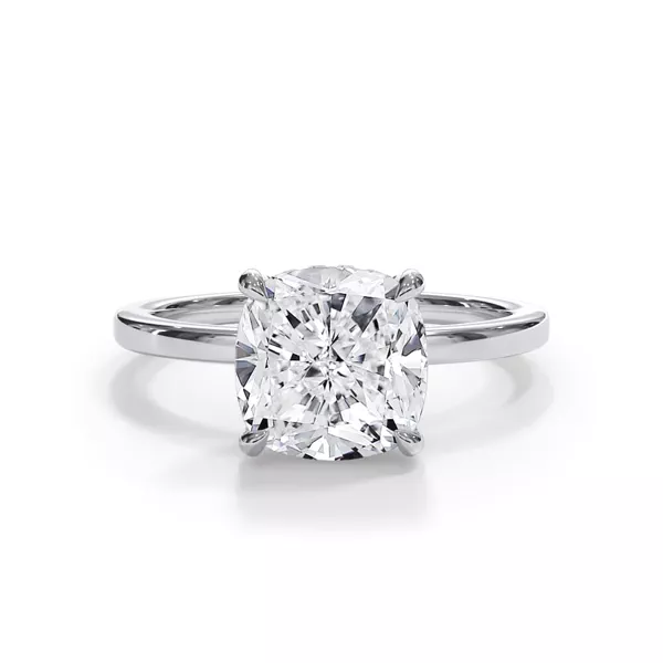 Bellora Hidden Halo Lab Engagement Ring With 1.6 Carat Cushion Diamond