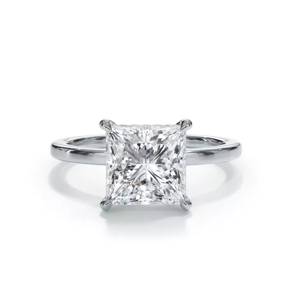 Bellora Hidden Halo Lab Engagement Ring With 1.8 Carat Princess Diamond