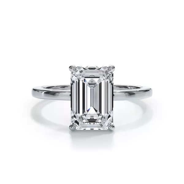 Bellora Hidden Halo Lab Engagement Ring With 1.01 Carat Emerald Diamond