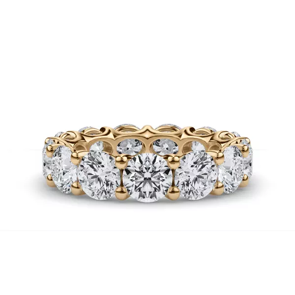 Curved Gallery Round Lab Diamond Eternity Ring (6.50ct. tw.)