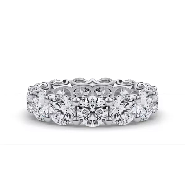 Curved Gallery Round Lab Diamond Eternity Ring (6.50ct. tw.)