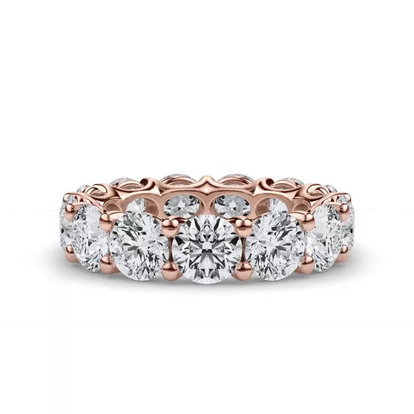 Curved Gallery Round Diamond Eternity Ring (6.50ct. tw.)