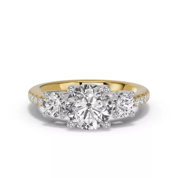 Classic Three-Stone Pavé Lab Ring (1.14 ct. tw.)