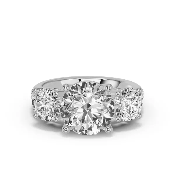 Classic Three-Stone Pavé Lab Engagement Ring (2.21 ct. tw.)