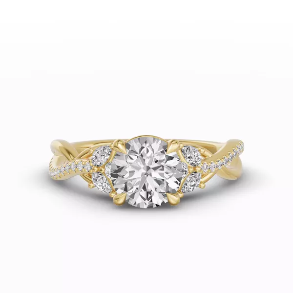 Papillon Twist Pavé Engagement Ring