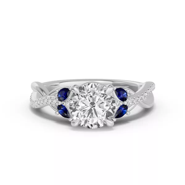 Papillon Twist Pavé Sapphire Engagement Ring